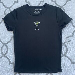 Social Edition Martini Graphic ‘Baby-Tee’ Women’s Size Small